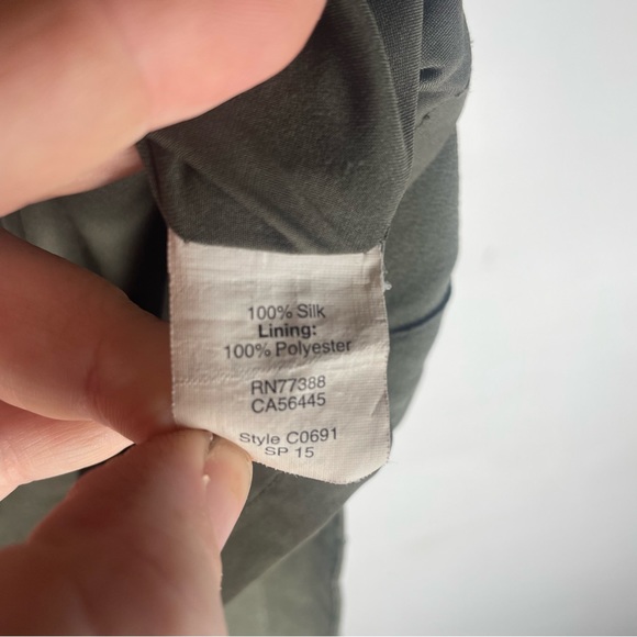 Madewell Olive green silk skirt, Medium - Picture 3 of 6